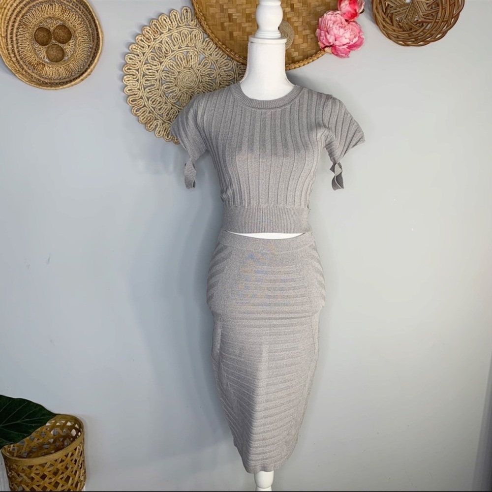 Jonathan Simkhai | Knit Skirt Set Cutout Crop Top